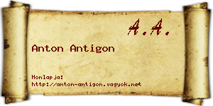 Anton Antigon névjegykártya
